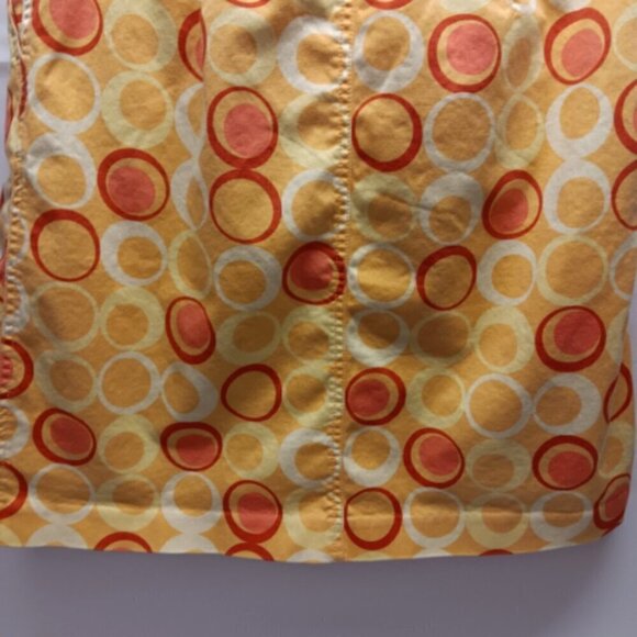 Talbots Ladies Size 6 Orange/Yellow Geo Print A-Line Skirt Cotton Stretch GUC - Picture 6 of 8